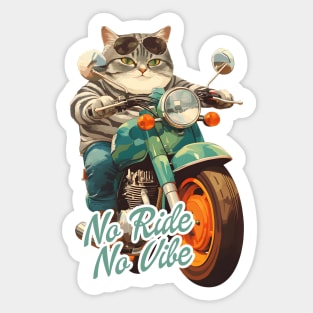 Cool cat riding motorbike Sticker